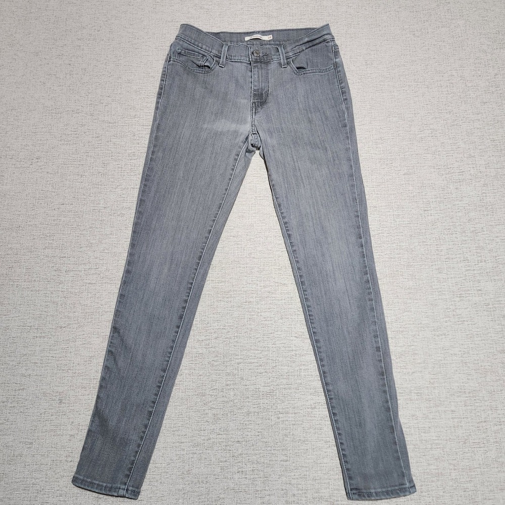 Levi's 711 Skinny Jeans Women 29 Grey Mid Rise Stretch Denim 17778-0043